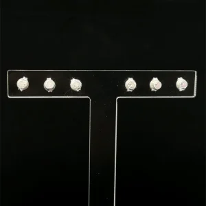 TRIO DE BRINCOS DE PRATA ZIRCONIA REDONDA 3mm