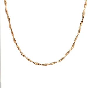 GARGANTILHA CHOKER TRANÇADA RABO DE RATO FOLHEADO 35+10cm Ext