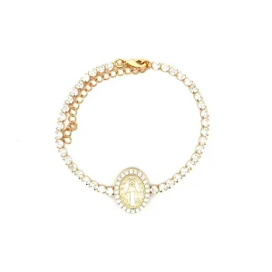 PULSEIRA RIVIERA NSRA D GRAÇAS  CRAVEJADA FOLHEADO 17cm +5cm Ext