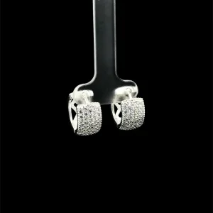 BRINCO ARGOLA CLICK CRAVEJADO DE PRATA 15mm
