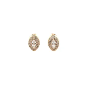 BRINCO OVAL CRAVEJADO C/ CRISTAL FOLHEADO 12mm