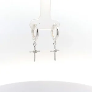 BRINCO ARGOLA CLICK C/ CRUZ DE PRATA 14mm