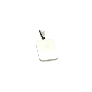 PINGENTE RETANGULAR LISO INOX 20mm