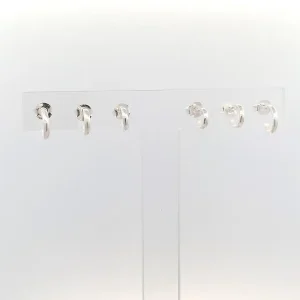 TRIO DE BRINCOS ARGOLA ABERTA DE PRATA 6, 8 e 10mm