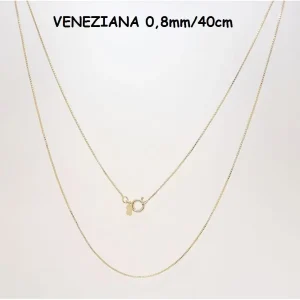 CORRENTE VENEZIANA 0,8mm/40cm FOLHEADO