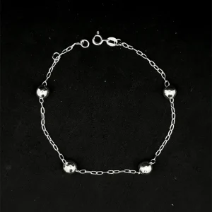 PULSEIRA BOLINHA DE PRATA 18cm + 1cm Ext