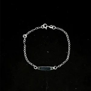 PULSEIRA INFANTIL CHAPINHA DE PRATA 13cm + 1cm Ext