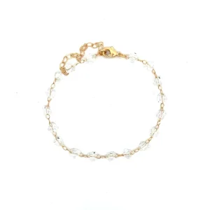 PULSEIRA CRISTAIS FOLHEADO 18cm + 5cm Ext