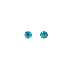 BRINCO PONTO DE LUZ CRISTAL AQUA FOLHEADO 8mm