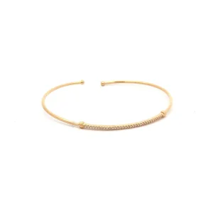 PULSEIRA BRACELETE CRAVEJADO FOLHEADO
