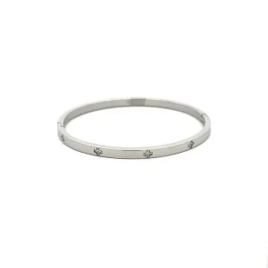 PULSEIRA BRACELETE FENDA CRISTAL INOX
