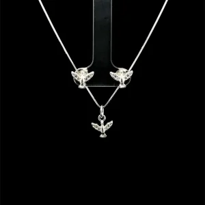 CONJUNTO DIVINO ESPIRITO SANTO DE PRATA 45cm/9,5mm