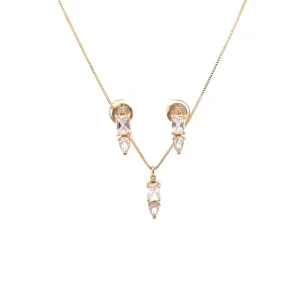 CONJUNTO CRISTAL FOLHEADO 45cm