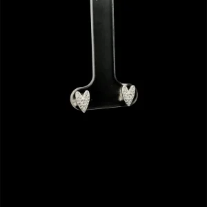BRINCO CORACAO CRAVEJADO DE PRATA 5mm