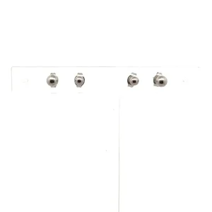 DUO DE BRINCOS BOLINHAS INOX 5 e 4mm