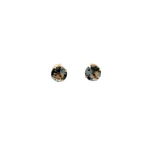 BRINCO PONTO DE LUZ CRISTAL FUME CLARO FOLHEADO 8mm