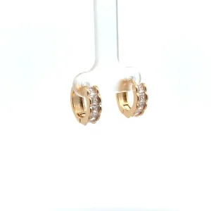 BRINCO ARGOLA CLICK CRISTAL FOLHEADO 13mm