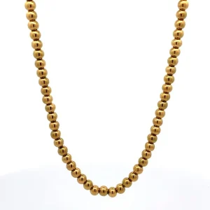 CORRENTE CHOKER BOLAS INOX GOLD 35cm + 5cm Ext