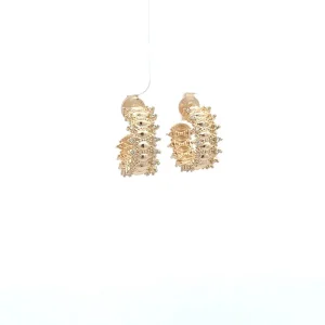 BRINCO ARGOLA ABERTA C/ CRISTAIS FOLHEADO 20mm