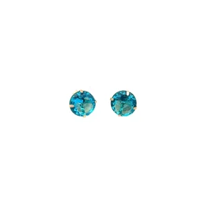 BRINCO CRISTAL PONTO DE LUZ AQUA FOLHEADO 10mm