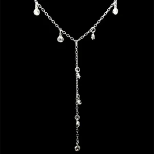 GARGANTILHA CHOKER PONTOS DE LUZ DE PRATA 37cm + 5cm Ext