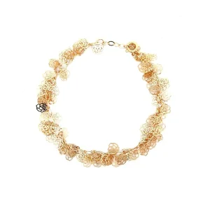 PULSEIRA DE ROSAS FOLHEADO - 17cm (+3cm Ext)