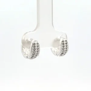 BRINCO ARGOLA CLICK CRAVEJADO DE PRATA 10mm