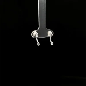 BRINCO CRISTAL GOTA C/ PENDURICALHO DE PRATA 11mm
