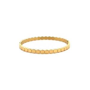 PULSEIRA BRACELETE HEXAGONO INOX GOLD