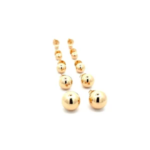 BRINCO DE BOLA LISA (5 PARES) FOLHEADO - 4,6,8,10 E 12MM
