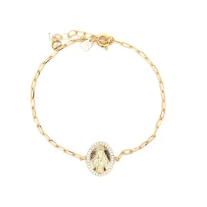PULSEIRA NSRA DAS GRAÇAS MEDALHINHA FOLHEADO 18cm + 3cm Ext