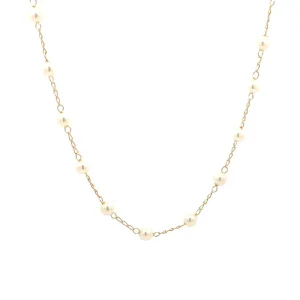 CHOKER C/PEROLAS 4mm/36cm (+5cm Ext) FOLHEADO
