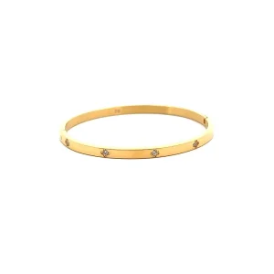 PULSEIRA BRACELETE FENDA CRISTAL INOX GOLD