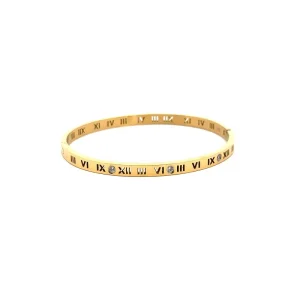 PULSEIRA BRACELETE ALGARISMO ROMANO INOX GOLD