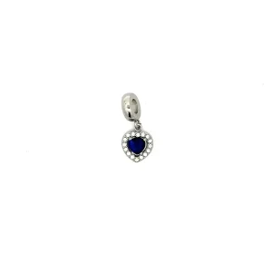 BERLOQUE CORACAO CRISTAL AZUL ESCURO INOX