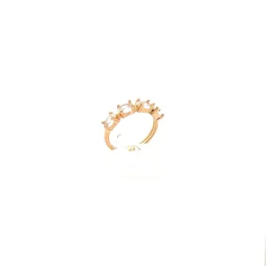 ANEL CRISTAL OVAL FOLHEADO