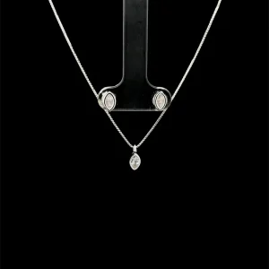 CONJUNTO CRISTAL LOSANGO DE PRATA 45cm