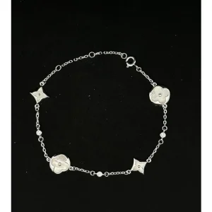 PULSEIRA C/ PG MADREPEROLA DE PRATA 19cm