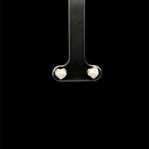 BRINCO CORACAO CRAVEJADO DE PRATA 4,5mm