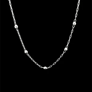 GARGANTILHA CHOKER BOLINHAS DE PRATA 38cm + 5cm Ext
