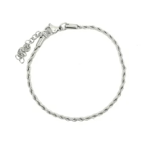 PULSEIRA CORDAO BAIANO INOX 17cm + 5cm Ext