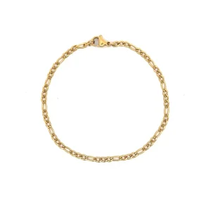 PULSEIRA GRUMET 3X1 INOX GOLD MASCULINO 20cm