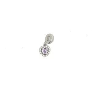 BERLOQUE CORACAO CRISTAL LILAS INOX