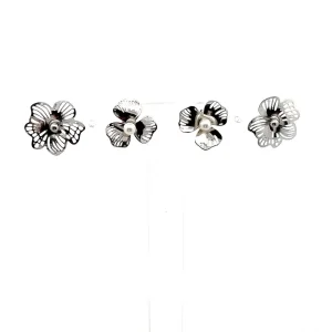 DUO DE BRINCOS FLOR VAZADA INOX 15 e 17mm