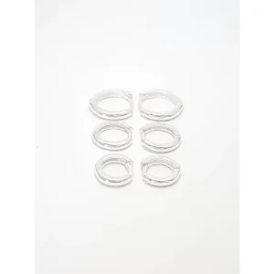 TRIO DE BRINCOS ARGOLA CLICK LISA DE PRATA 6, 10 e 12mm