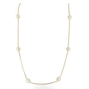 GARGANTILHA ESTRELA CRISTAL FOLHEADO 60cm