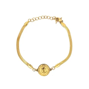 PULSEIRA LAMINADA SÃO BENTO INOX GOLD 18cm + 5cm Ext