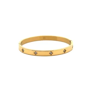PULSEIRA BRACELETE TREVO INOX GOLD