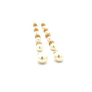 5 PARES DE BRINCO FOLHEADO DE PEROLAS 4 ,5, 6, 8, 10mm