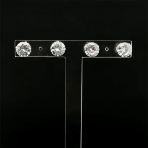 DUO DE BRINCOS ZIRCONIA DE PRATA 10mm